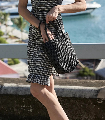 D�?EN Bateau Bag -- Black Raffia - Size - Os | DOEN