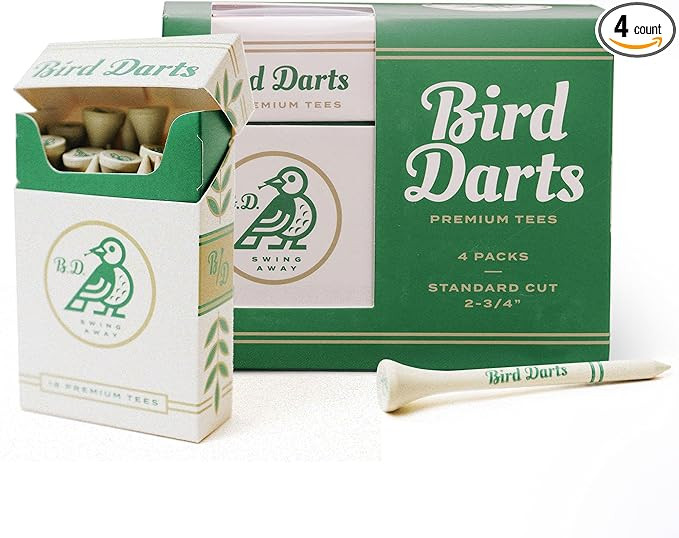 Premium Bamboo Wood Golf Tees, 18/72/180 Units (Packs of 18), 2 ¾ Golf Tees in Cigarette-Style P... | Amazon (US)