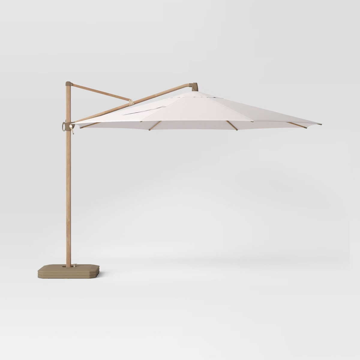 11' Round Offset Outdoor Patio Cantilever Umbrella with Light Wood Pole - Threshold™ | Target