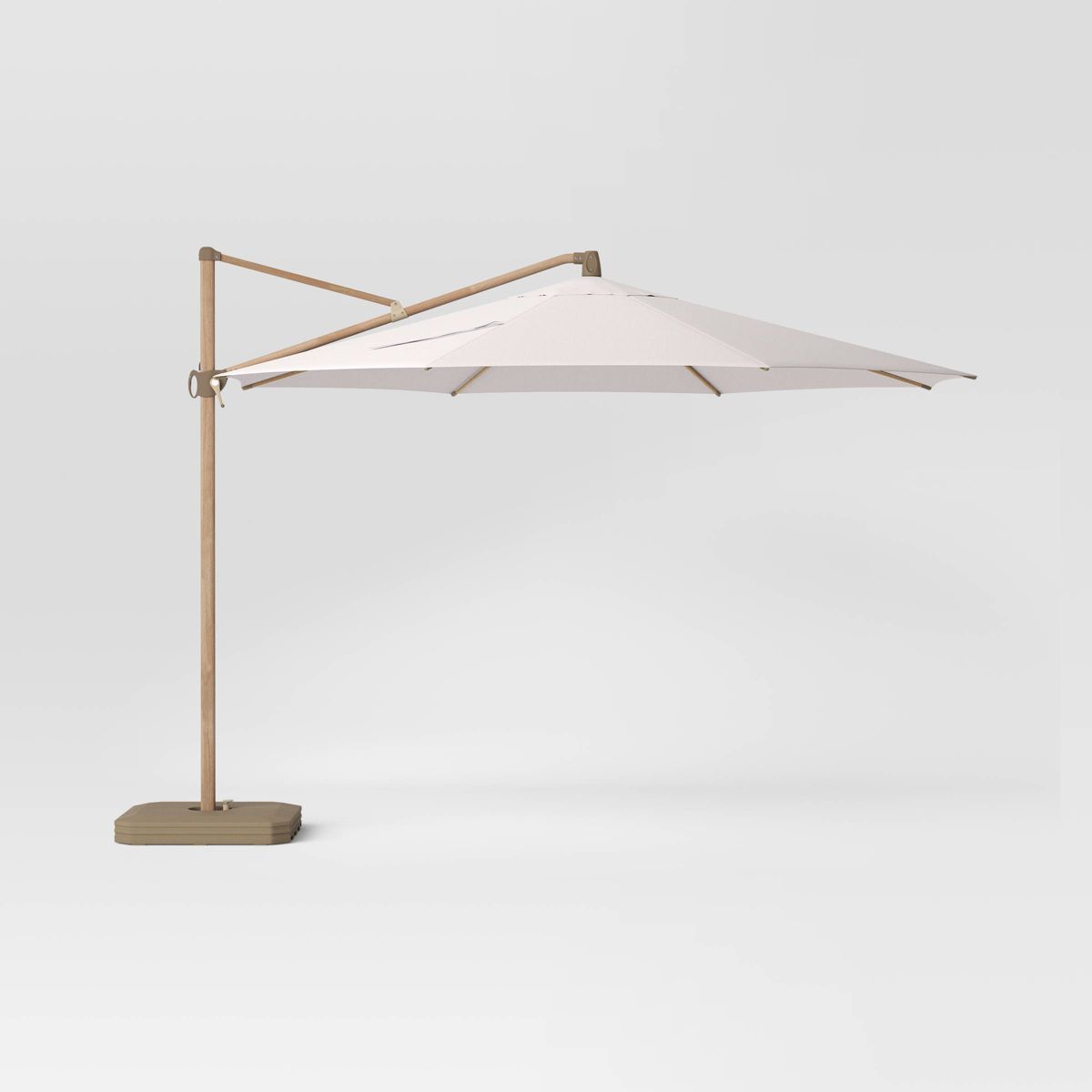 11' Round Offset Outdoor Patio Cantilever Umbrella with Light Wood Pole - Threshold™ | Target