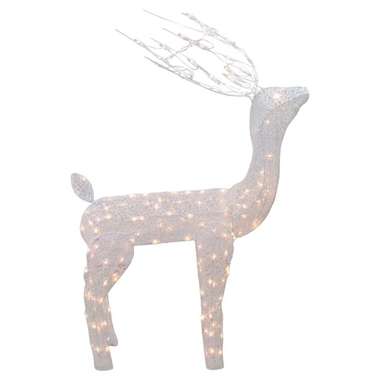 Northlight 48-Inch Lighted White Mesh Buck Outdoor Christmas Decoration - Clear Lights | Target