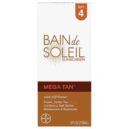 Bain de Soleil Mega Tan Sunscreen with Self Tanner Lotion - 4 fl oz | Walgreens