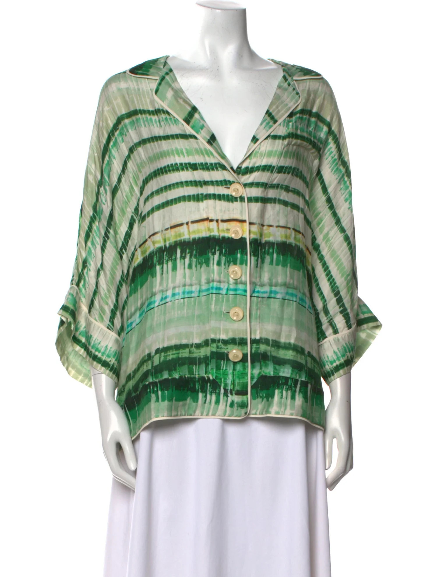 Printed V-Neck Blouse | The RealReal