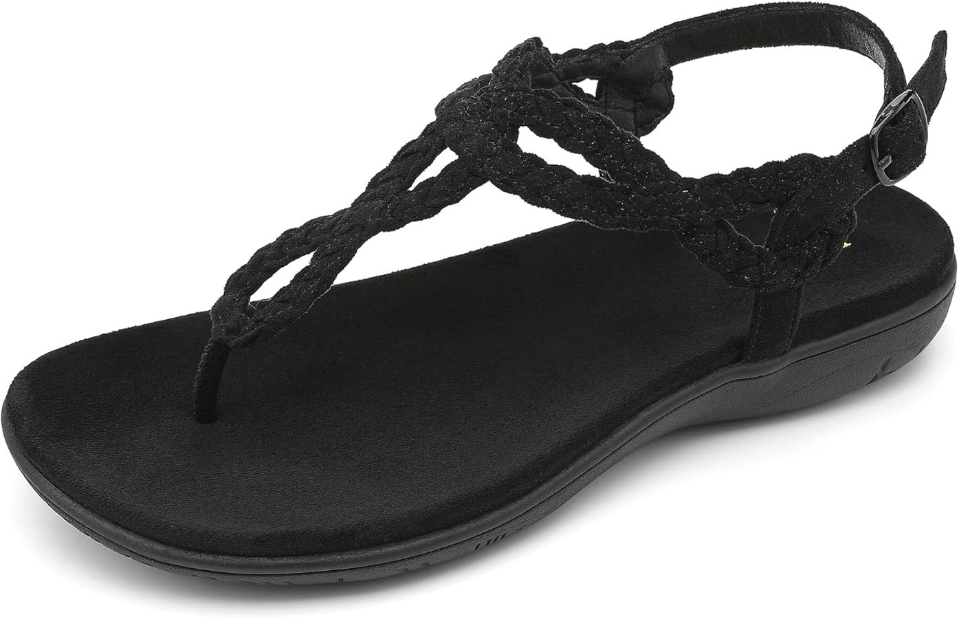 UBFEN Womens Flat Sandals Dress Braided T-Strap Thong Sandals with Arch Support Comfortable for W... | Amazon (US)