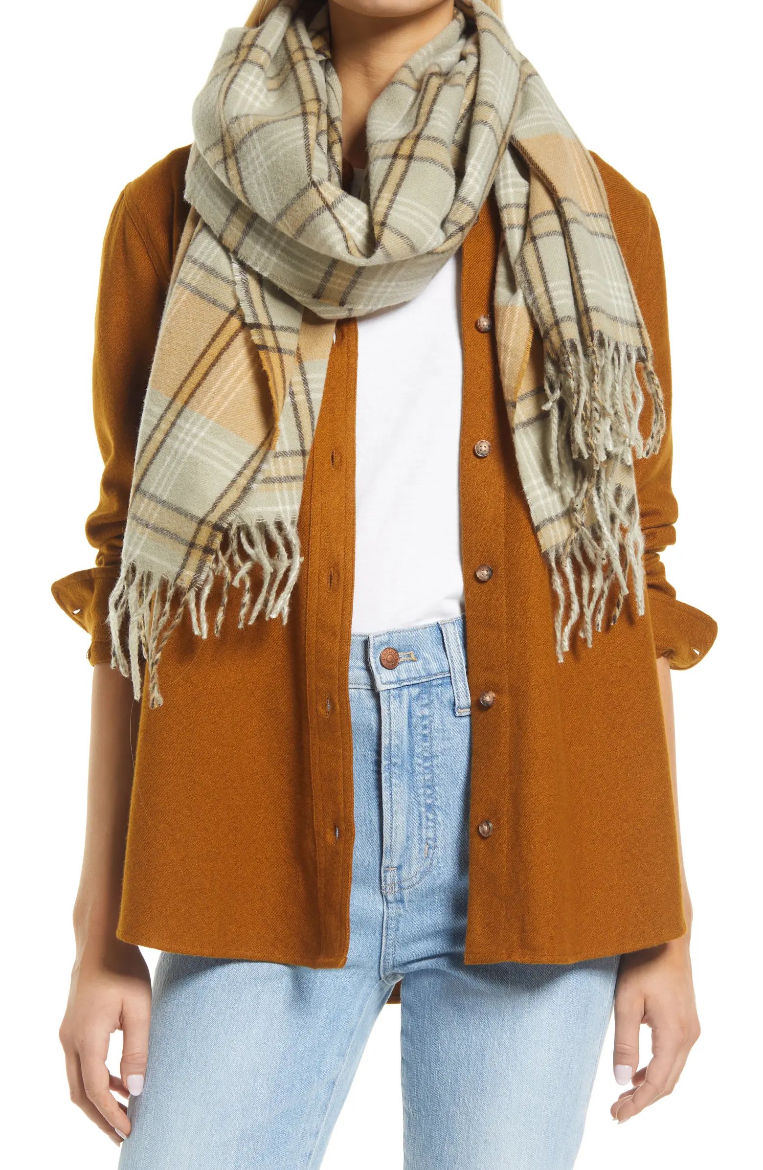 Madewell (Re)sourced Broadgate Plaid Cape Scarf | Nordstrom | Nordstrom