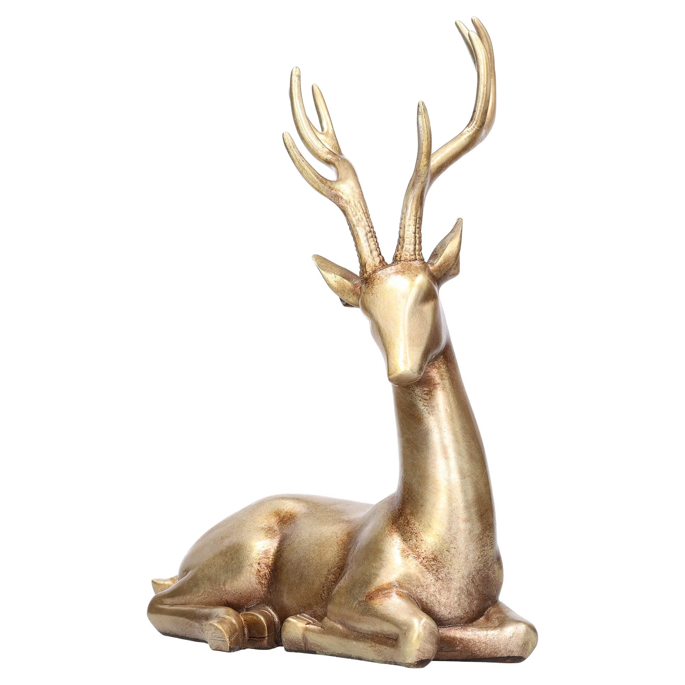 My Texas House Sitting Deer Christmas Decoration, Gold, 11" | Walmart (US)