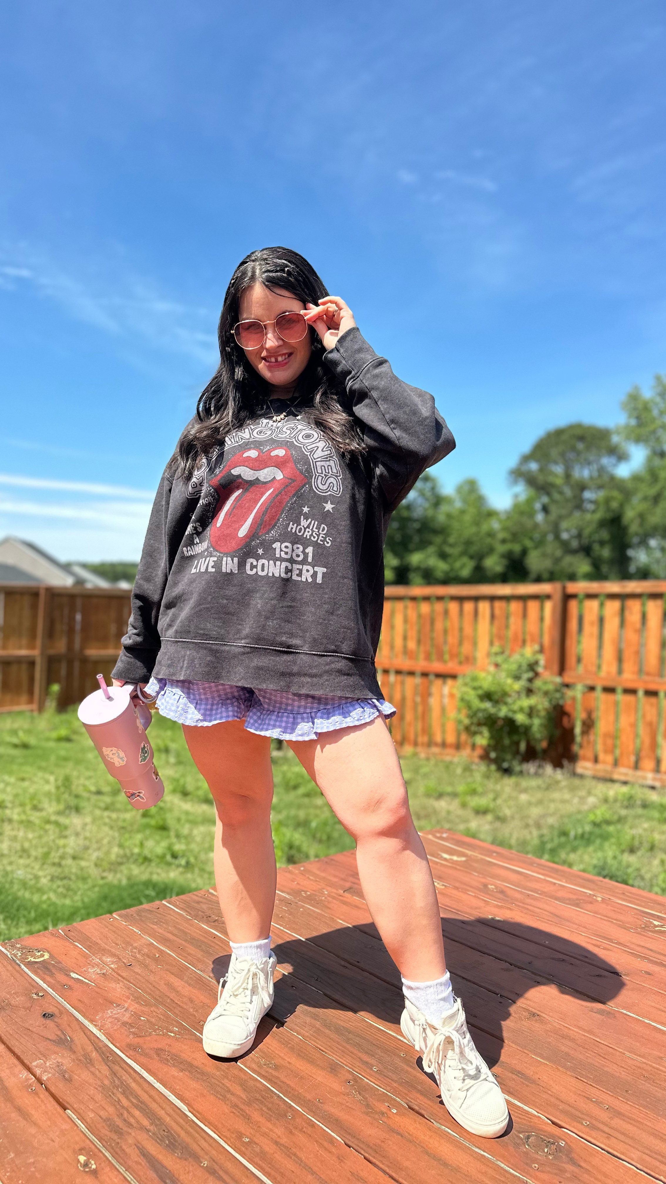 Hey look! An actual OOTD post🙃 Slowly figuring out how to style my body as it is now, 7 weeks post Partum, in something other than sweatpants and oversized tees. Pulled these gingham shorts out of the depths of my dresser and paired them with one of my favorite graphic sweaters. Not a combo I would ordinarily have thought of but it’s kind of a vibe!

#LTKStyleTip #LTKSeasonal #LTKFindsUnder50