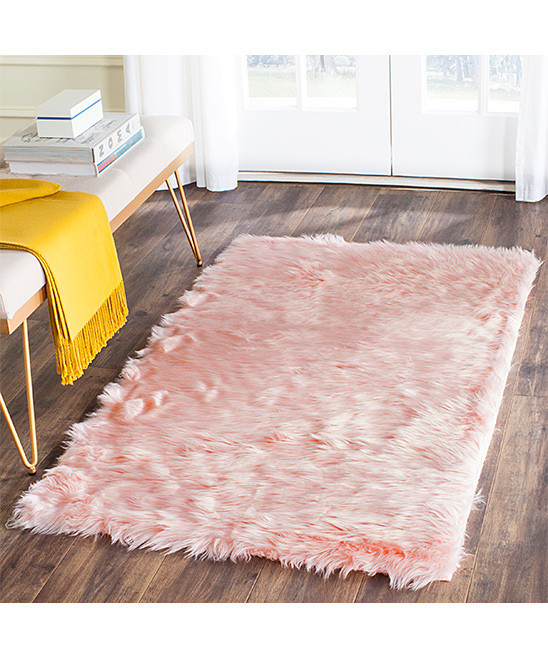 Safavieh Rugs Indoor Rugs PINK - Pink Mischa Faux Sheepskin Rug | Zulily