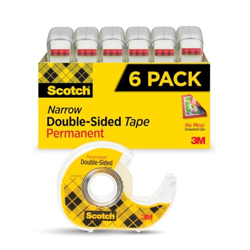 Scotch Permanent Double Sided Tape, Card Making and Holiday Scrapbooking Supplies, Alternative to Gift Wrap Tape for Wrapping Presents, 0.50 in. x 500 in., 6 Rolls with Dispensers | Amazon (US)
