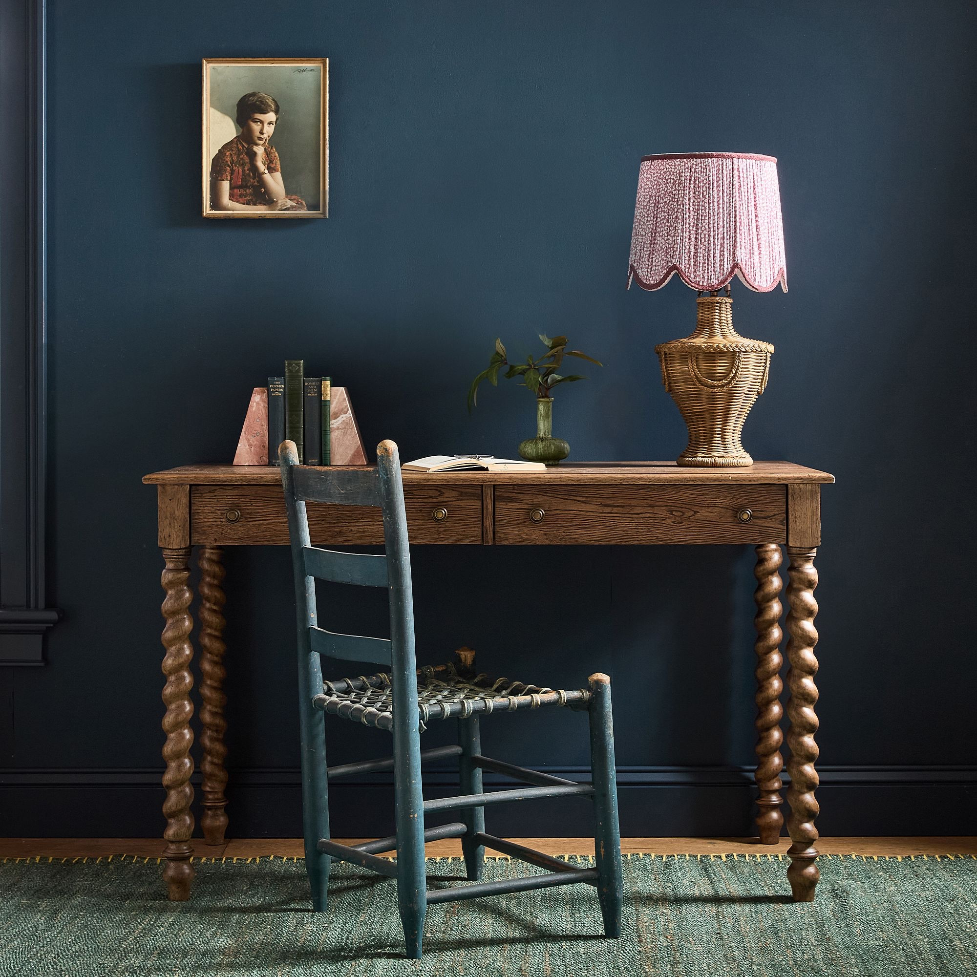 This twisted wood desk is such a timeless statement piece 🤎 I love how it brings that old-world charm with a cozy feel—perfect for a home office, entryway styling, or even a bedroom writing nook. I love the  warm wood tones and vintage details 

vintage desk, twisted leg desk, home office inspiration, cozy home office, traditional decor, European farmhouse style, antique inspired furniture, warm wood furniture, classic interior style, study room ideas, writing desk, collected home aesthetic, timeless furniture, dark moody interiors, cottage style decor

#LTKHome