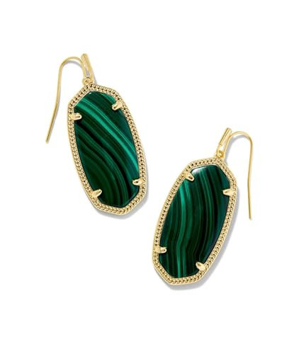 Kendra Scott Women's Elle Drop Earrings Gold Green Malachite One Size | Amazon (US)