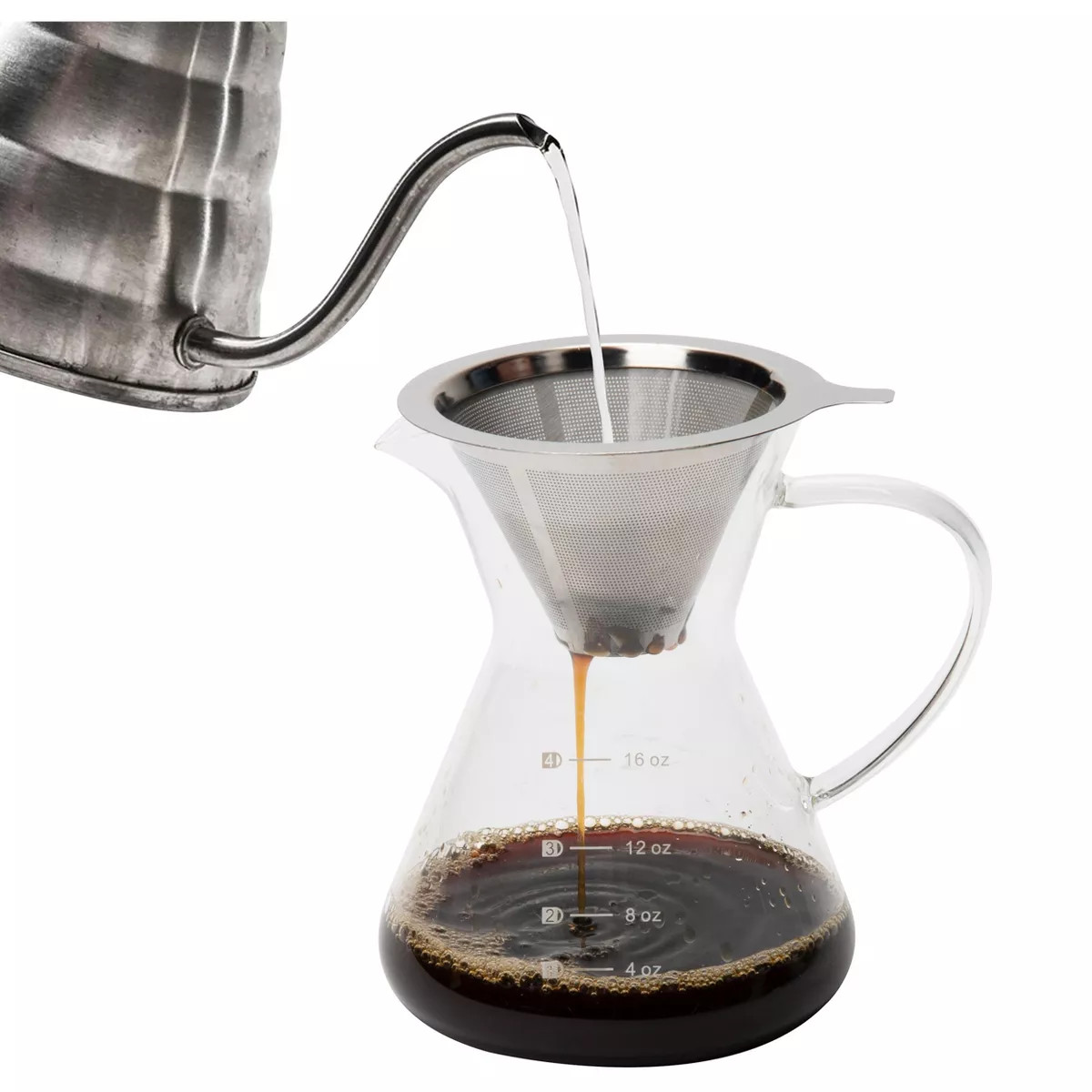Mind Reader 16 oz Pour Over Coffee Maker with Reusable Stainless Steel Drip Filter and Elegant He... | Target