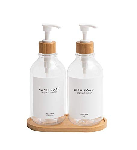 MaisoNovo Dish Soap Dispenser for Kitchen Sink w. Bamboo Pump and Soap Tray | Bathroom Soap Dispense | Amazon (US)