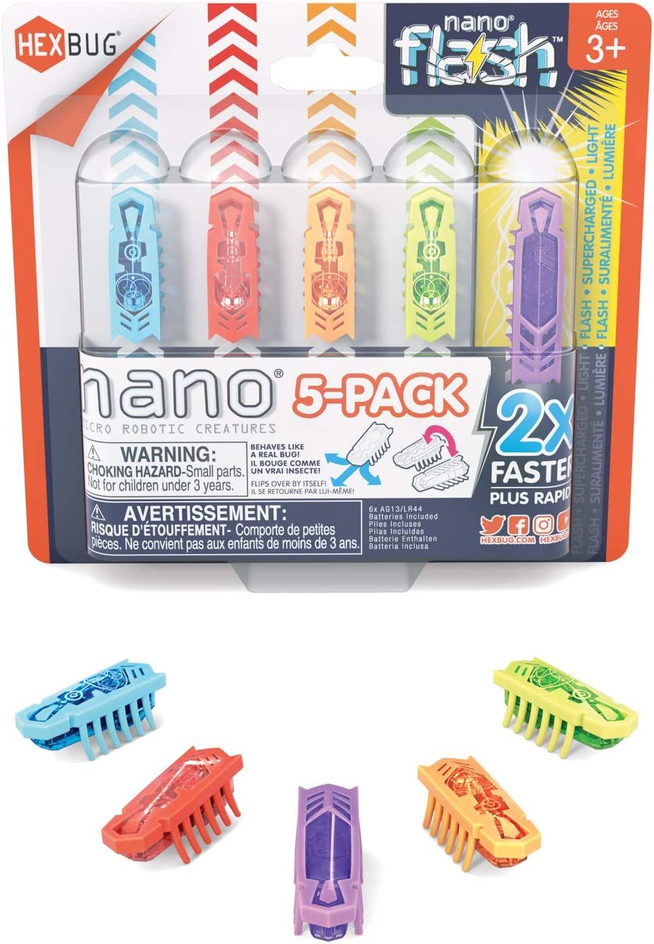 HEXBUG Nano 5 Pack - 4 nanos Plus Bonus Flash Nano - Sensory Vibration Toys for Kids and Cats - S... | Amazon (US)