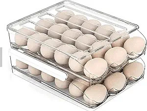 Large Capacity Egg Holder for Refrigerator, Egg Fresh Storage Box for Fridge, Egg Storage Contain... | Amazon (US)