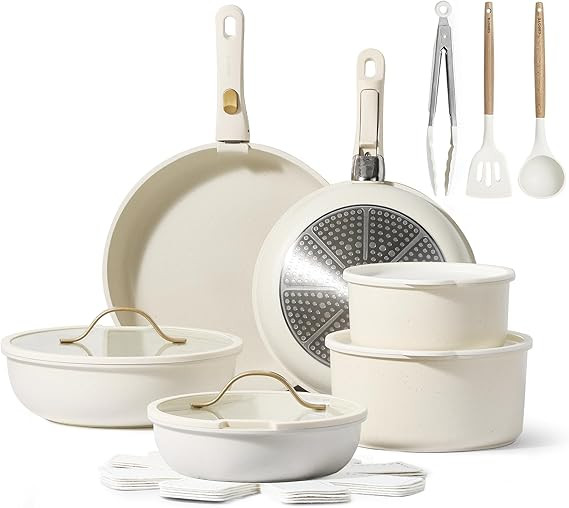 CAROTE 20pcs Pots and Pans Set, Nonstick Cookware Set Detachable Handle, Kitchen Cookware Sets wi... | Amazon (US)