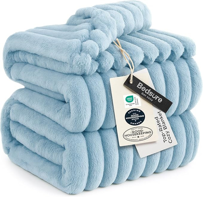 Bedsure GentleSoft Blue Fleece Blanket for Couch - Cozy Soft Blankets for Women, Cute Small Throw... | Amazon (US)