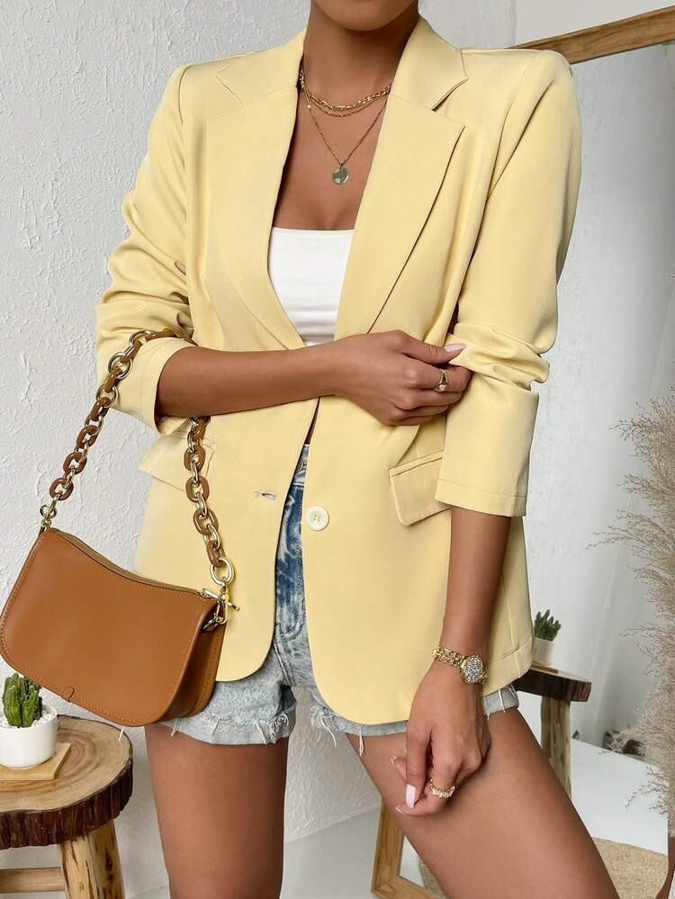 SHEIN Unity Lapel Neck Single Breasted Blazer | SHEIN