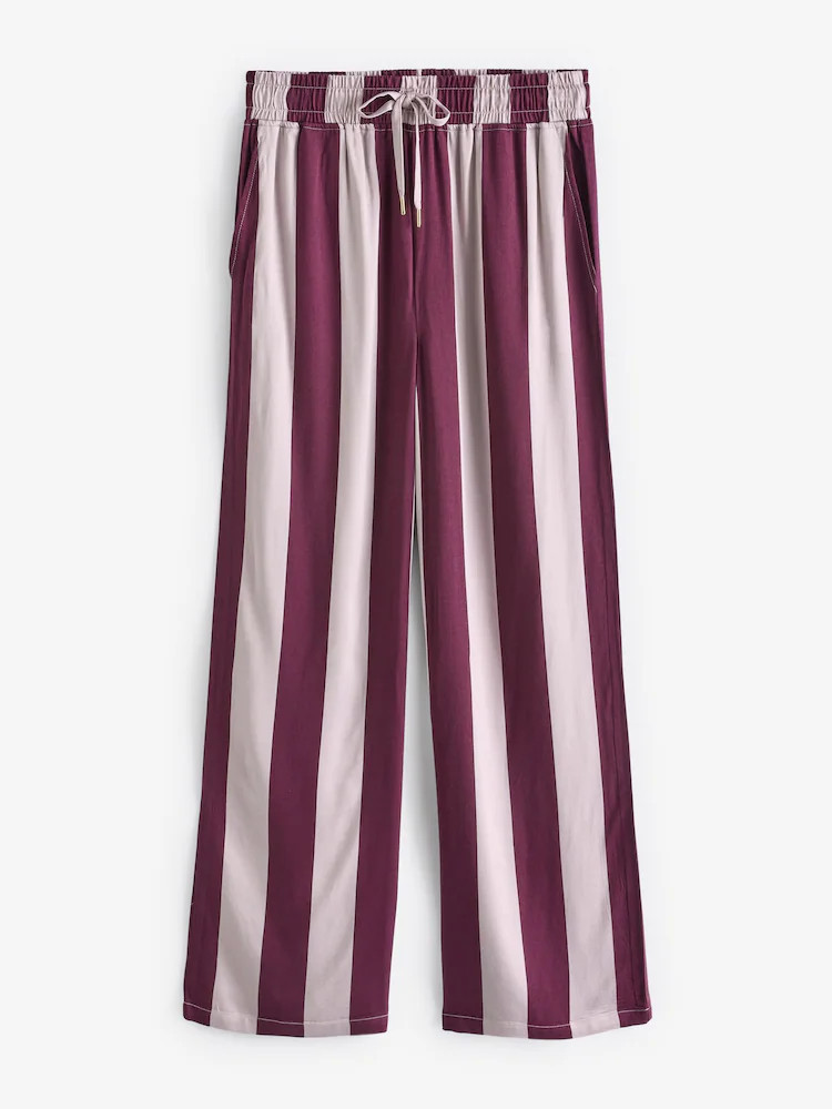 Burgundy Red Stripe Button Through Pyjamas | Next EU