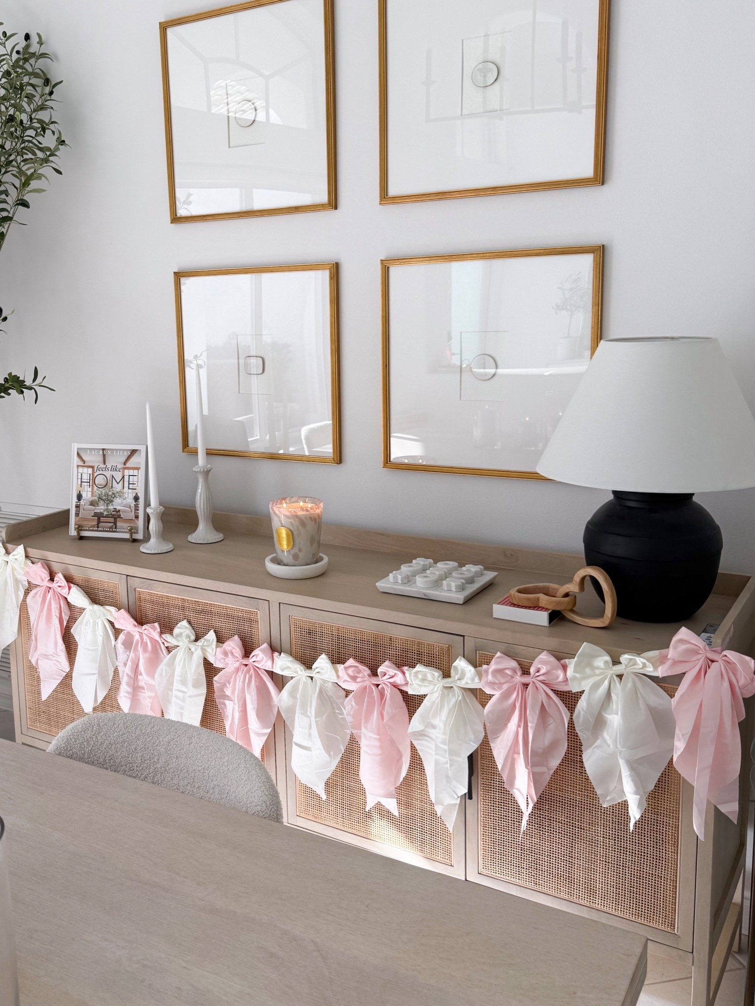 Valentines decor has started! It’s one of my favorite holidays🎀

Bow garland, amazon finds, gold frames, candlestick holders, sideboard, buffet table, dining table, dining bench, marble tic tac toe, Anthropologie matches, intaglio art, etsy, fancythingsblog 

#LTKHome #LTKSeasonal #LTKFindsUnder50