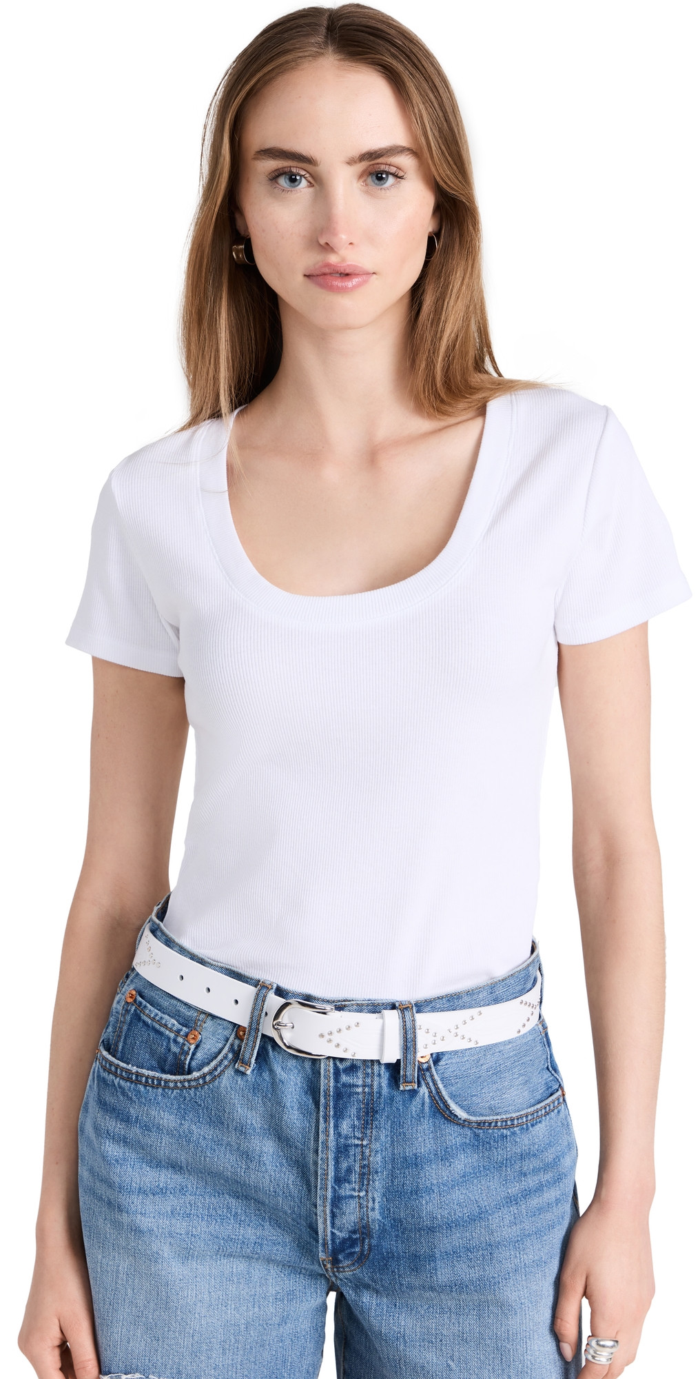 Z Supply Sirena Rib Tee White S | Shopbop
