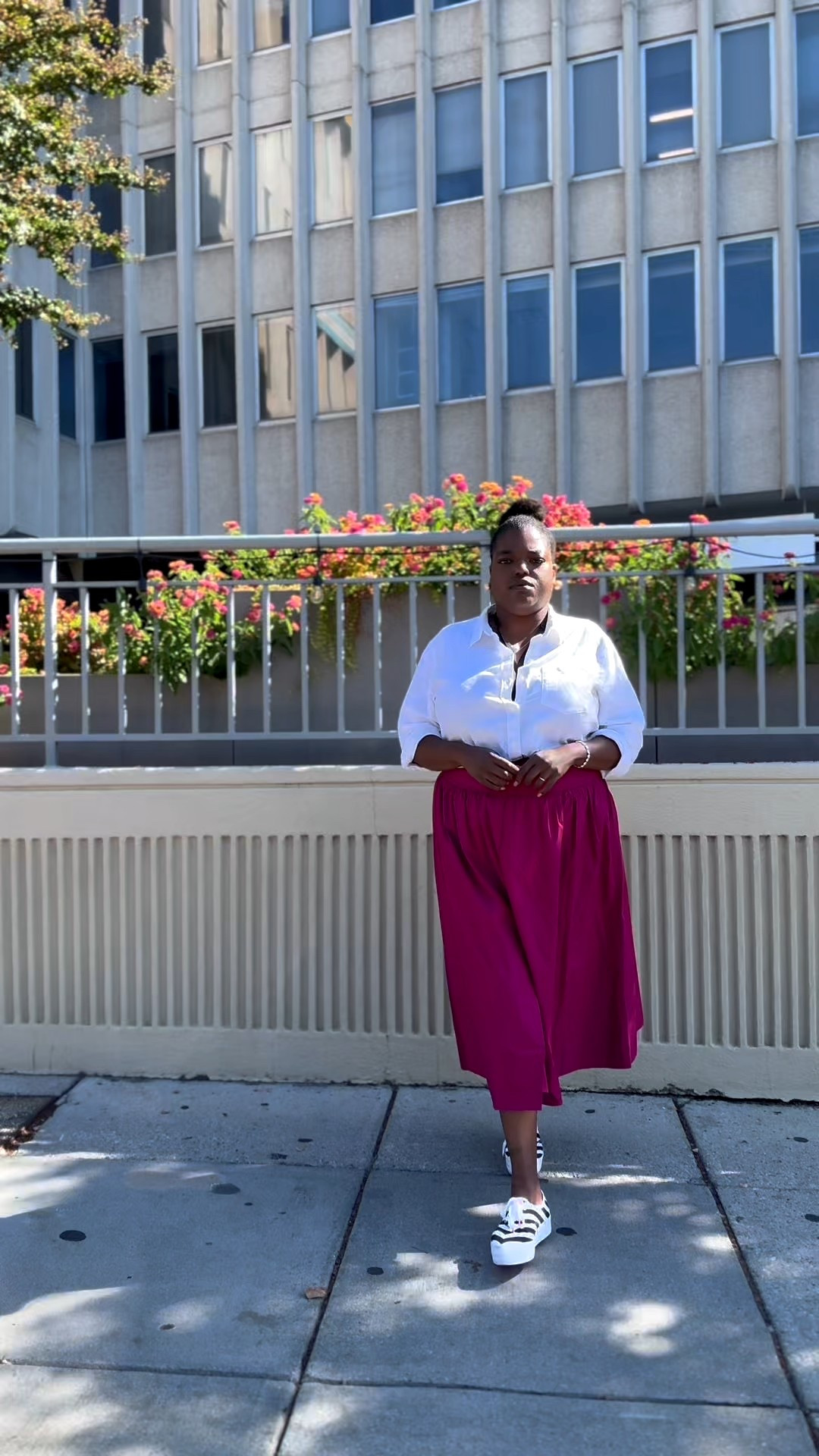 This pink skirt goes to a size 18. 