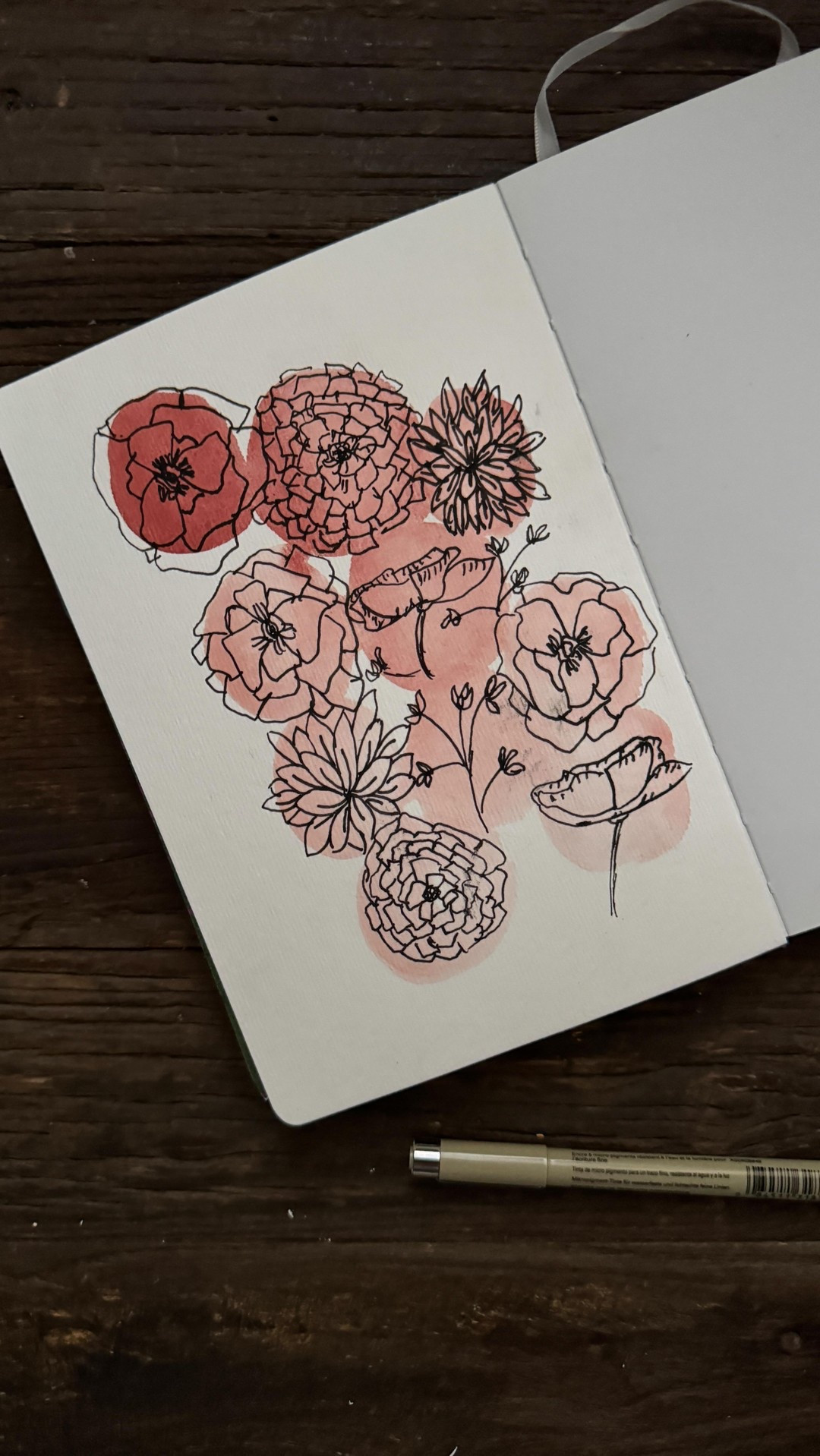 Spending a little time today with my #onelittleword practice. Stole my daughter’s watercolors for this one 🤫 and filled in with some loose florals in black ink. 

This was incredibly calming for me. It is fun to play and not take anything too seriously. 

#azzariolw2025 #keepitsimple #artjournaling  #mixedmediajournal #mixedmedia #artjournal #onelittlewordcommunity #onelittleword2025