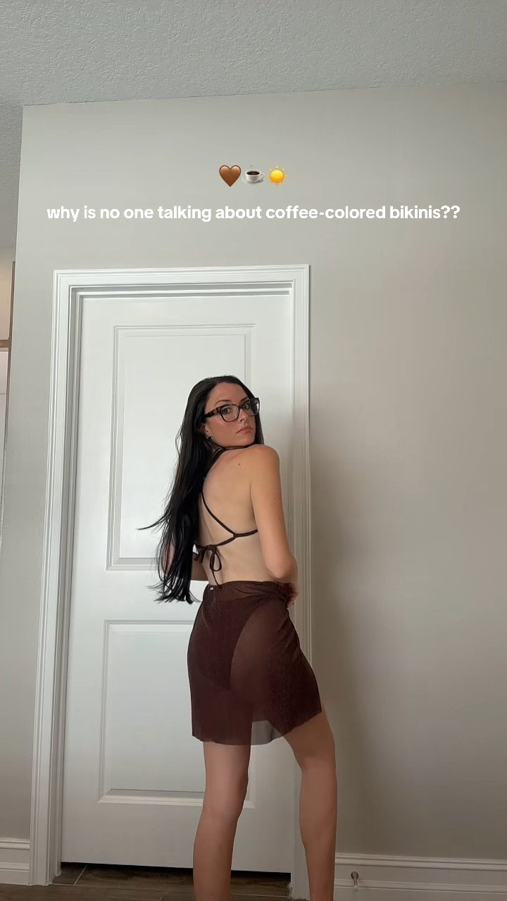 Dark coffee shimmer bikini look for @berlook 

☀️use my code CGZKM to enjoy a 20% discount.

 This will be my most worn this summer 🤎☕️ so pretty !! 

#LTKTravel #LTKSwim #LTKdayinmylife