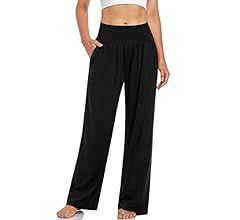 UEU Women's Casual Loose Wide Leg Cozy Pants Yoga Sweatpants Comfy High Waisted Sports Athletic Loun | Amazon (US)