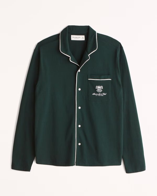 Gender Inclusive Crest Logo Sleep Shirt | Gender Inclusive Gender Inclusive | Abercrombie.com | Abercrombie & Fitch (US)