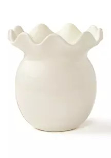 COTON COLORS Signature White Ruffle Vase | Belk