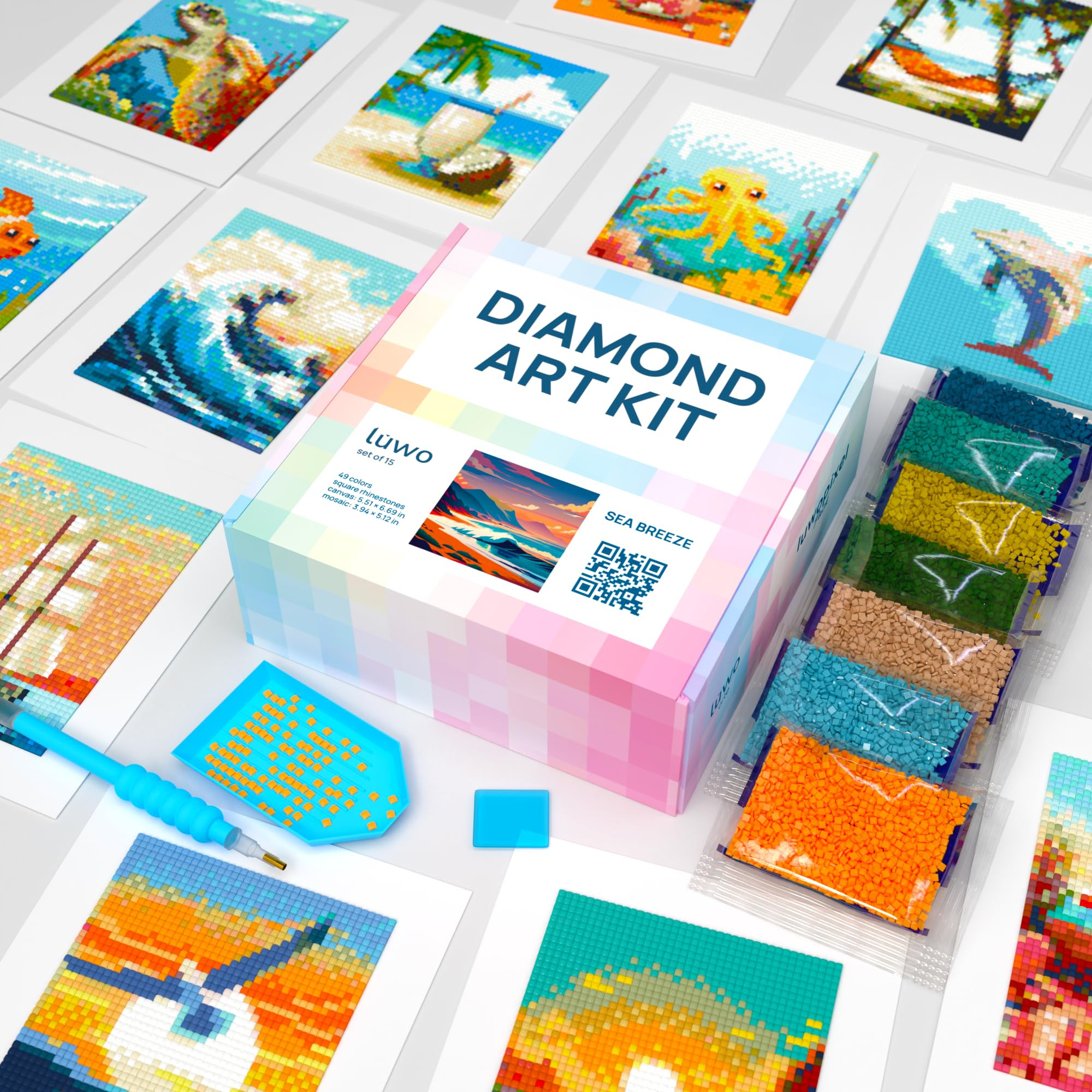 LuwoArte 15 Pack Diamond Painting Kits for Adults – Beach, Summer Vibes & The Sea Breeze – Fu... | Amazon (US)