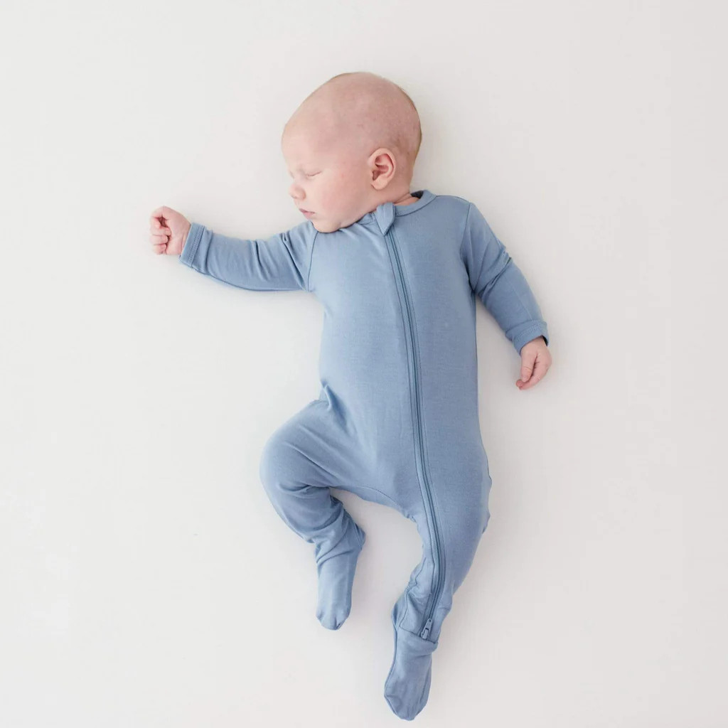 Zippered Footie in Slate | Kyte Baby