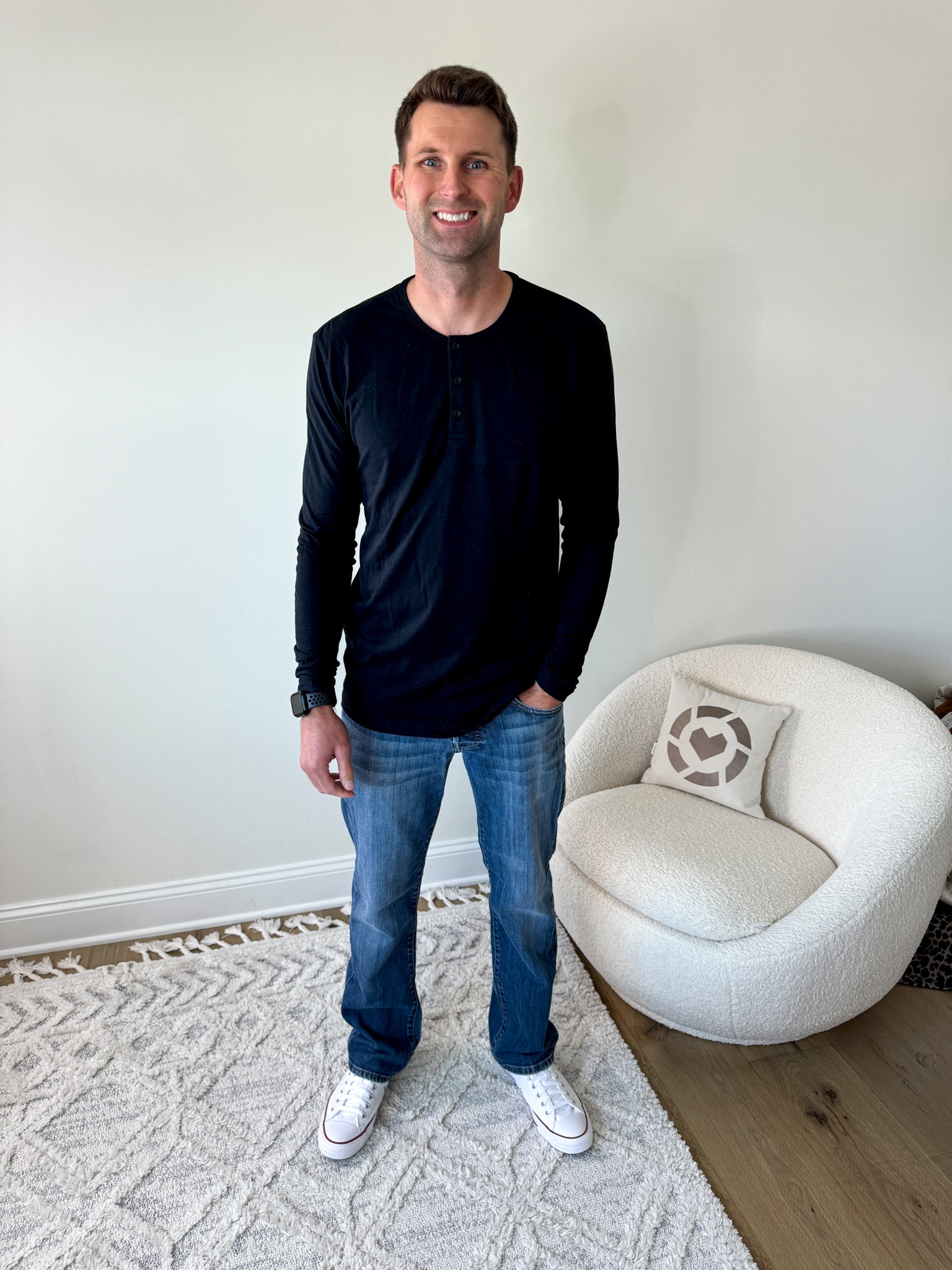 Daily try on, true classic long sleeve henley, men’s fall outfit 

#LTKSeasonal #LTKMens #LTKFindsUnder50