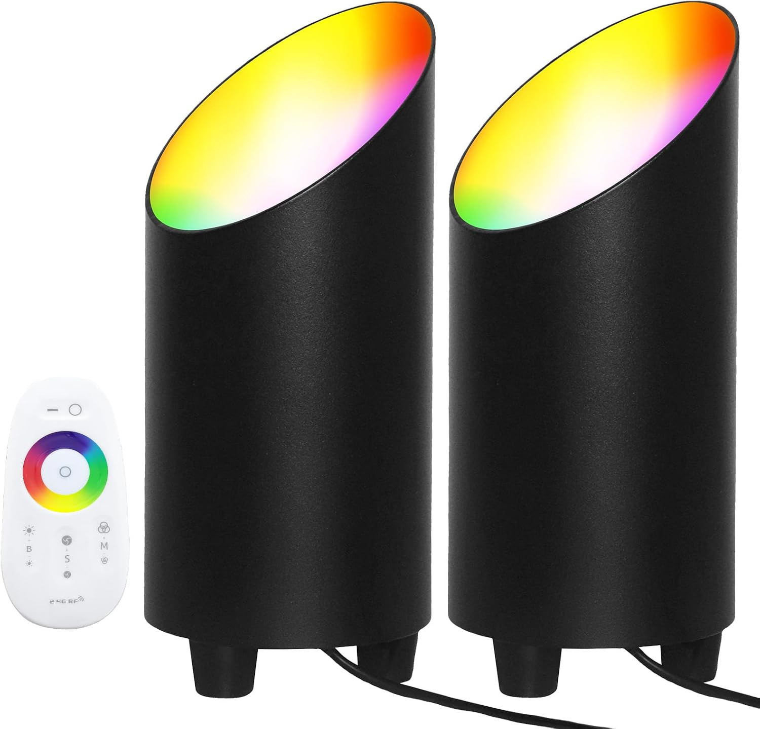 2 Pack Floor Can Light 7W RGBW Color Changing Up Lights Spotlights with 2.4G Wireless Touch Remote Control,COB-Encapsulated LED Chips, Uplighting Indoor for Plant Backdrop Artwork Mural | Amazon (US)