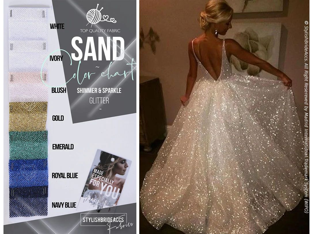 Amazing Sparkle Shimmering Tulle Skirt, Bridal Glitter Evening Sparkle Wedding Dress, Fay Glitter... | Etsy (US)