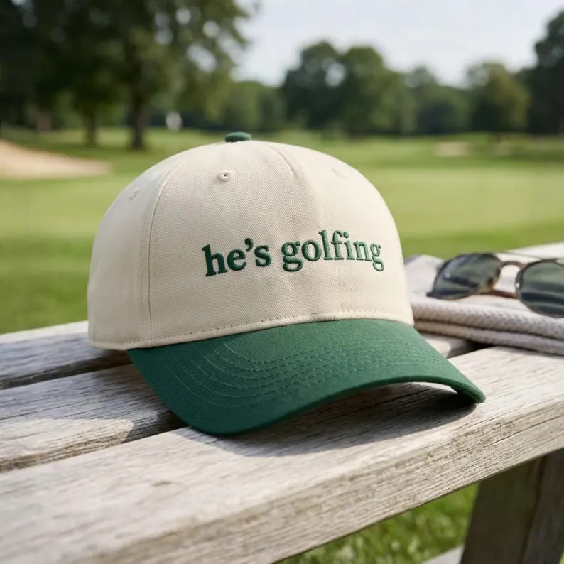 He\u2019s Golfing 2 Tone Embroidered Cap, Fun Hat for Wife, Golf Hat - Etsy | Etsy (Global)