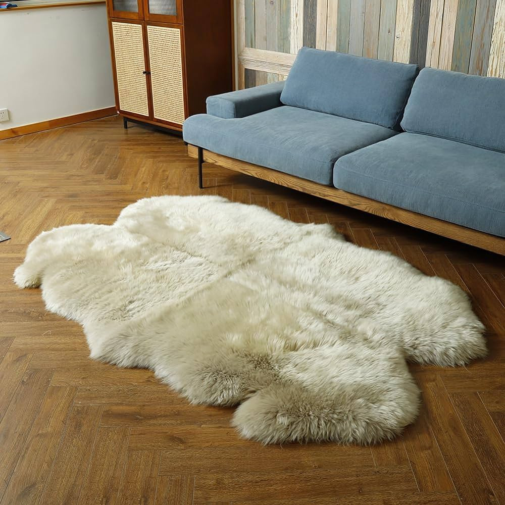 LLB Genuine Sheepskin Area Rug Fur Carpet Fluffy Shaggy Fur Rug for Living Room Kids Bedroom Real... | Amazon (US)