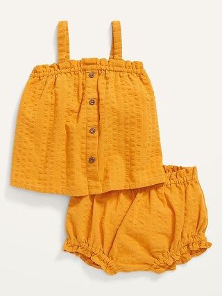 Textured-Seersucker Button-Front Top &#x26; Bubble Set for Baby | Old Navy (US)