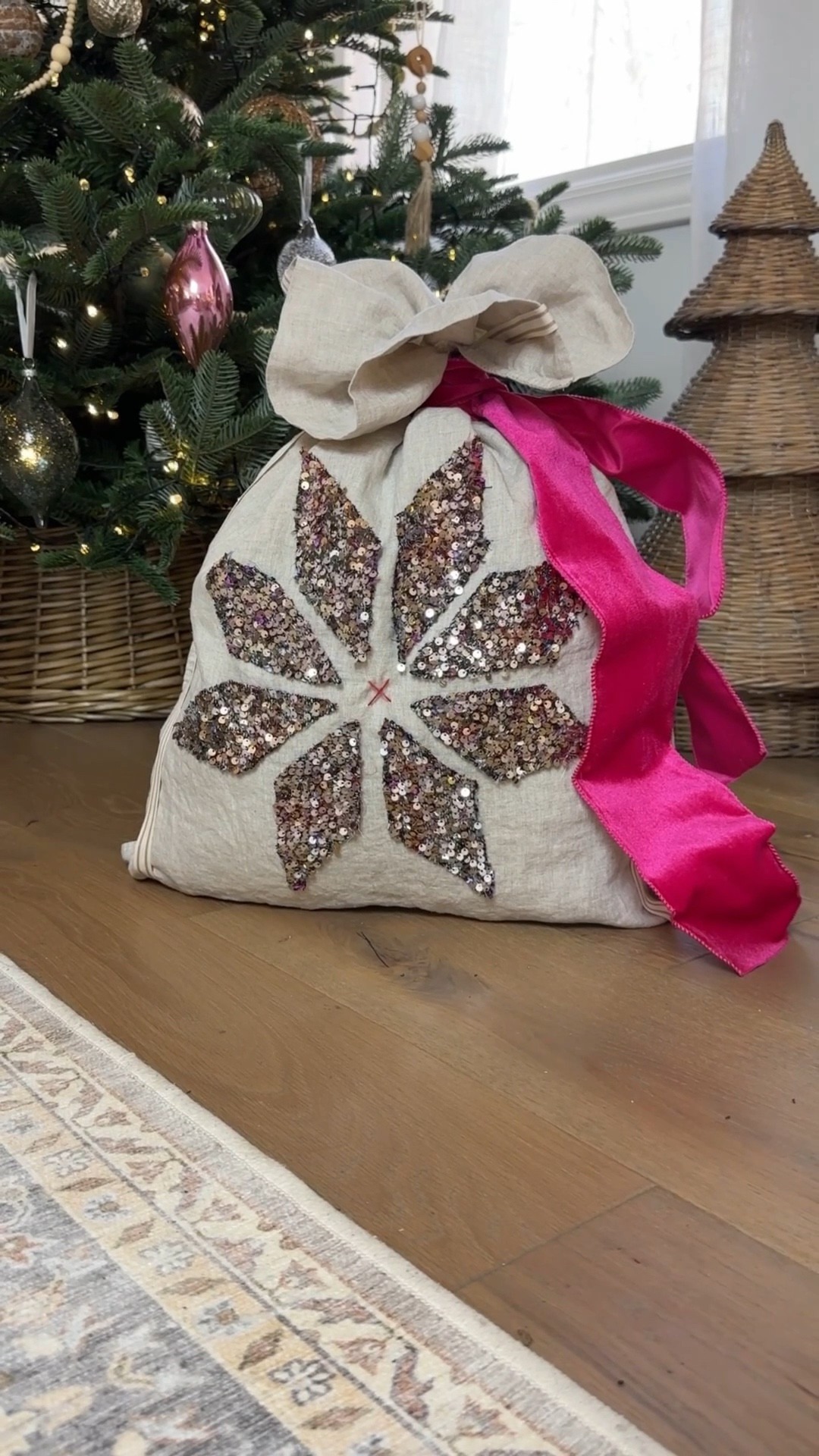 DIY gift bag. Free people gift sack  

#LTKSeasonal #LTKHoliday #LTKHome