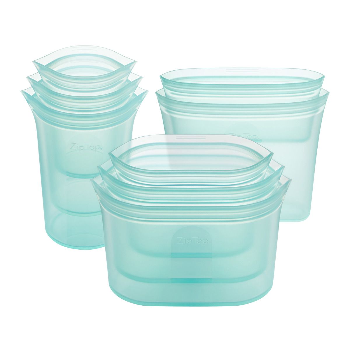 Zip Top Reusable Silicone Containers Full Set of 8 | The Container Store