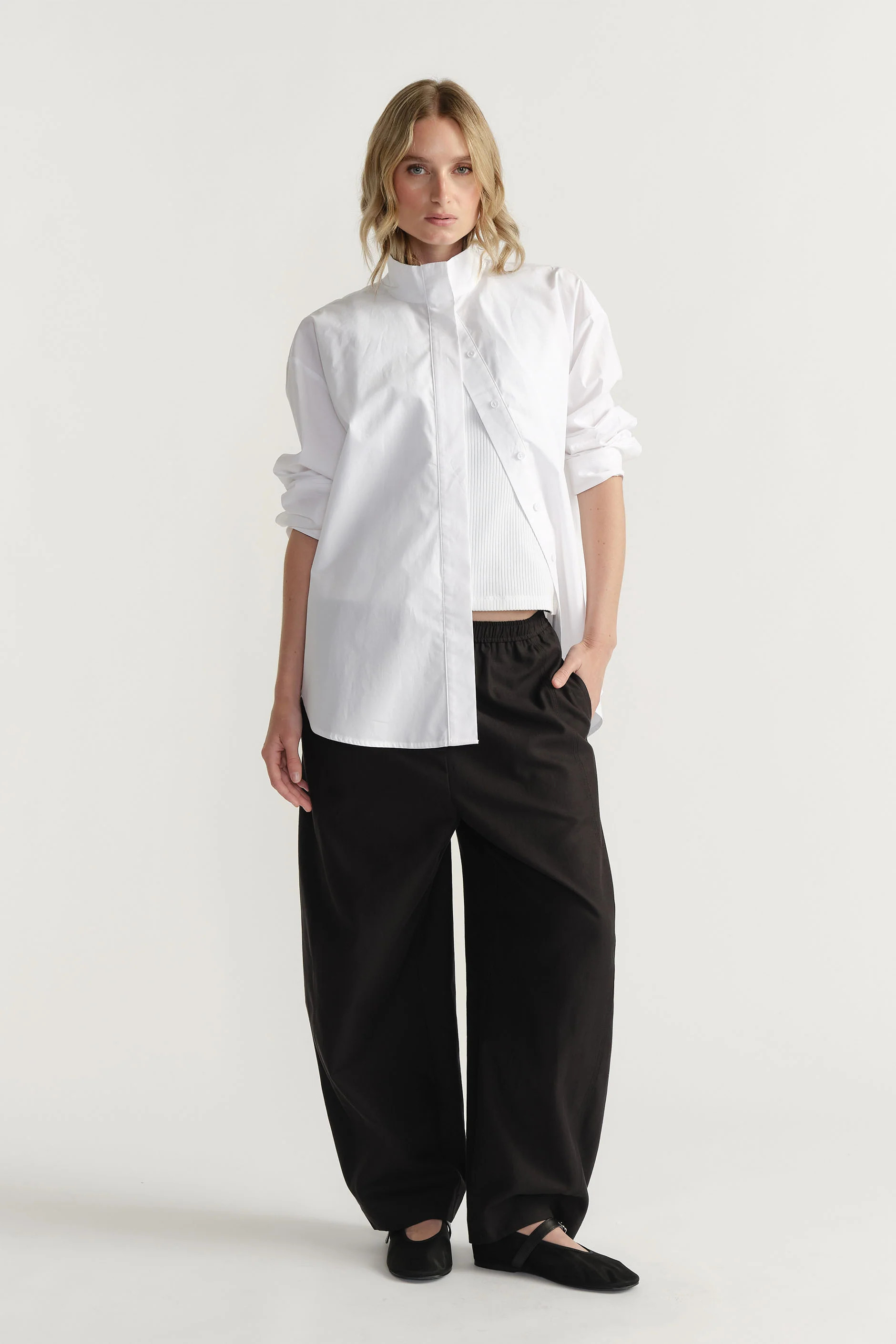 D-Luxe Barrel Twill Pant - Black | DECJUBA