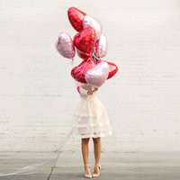 Heart Balloons // 18 Inch Shiny Mylar Balloon Valentine Weddings Celebration | Etsy (US)