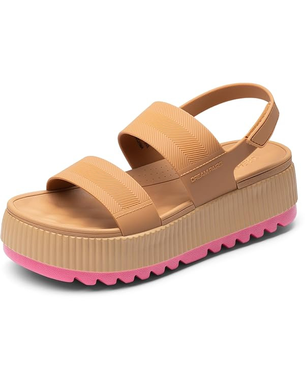 DREAM PAIRS Women's Platform Water Sandals Adjustable Lightweight Waterproof Summer Beach Wedge C... | Amazon (US)
