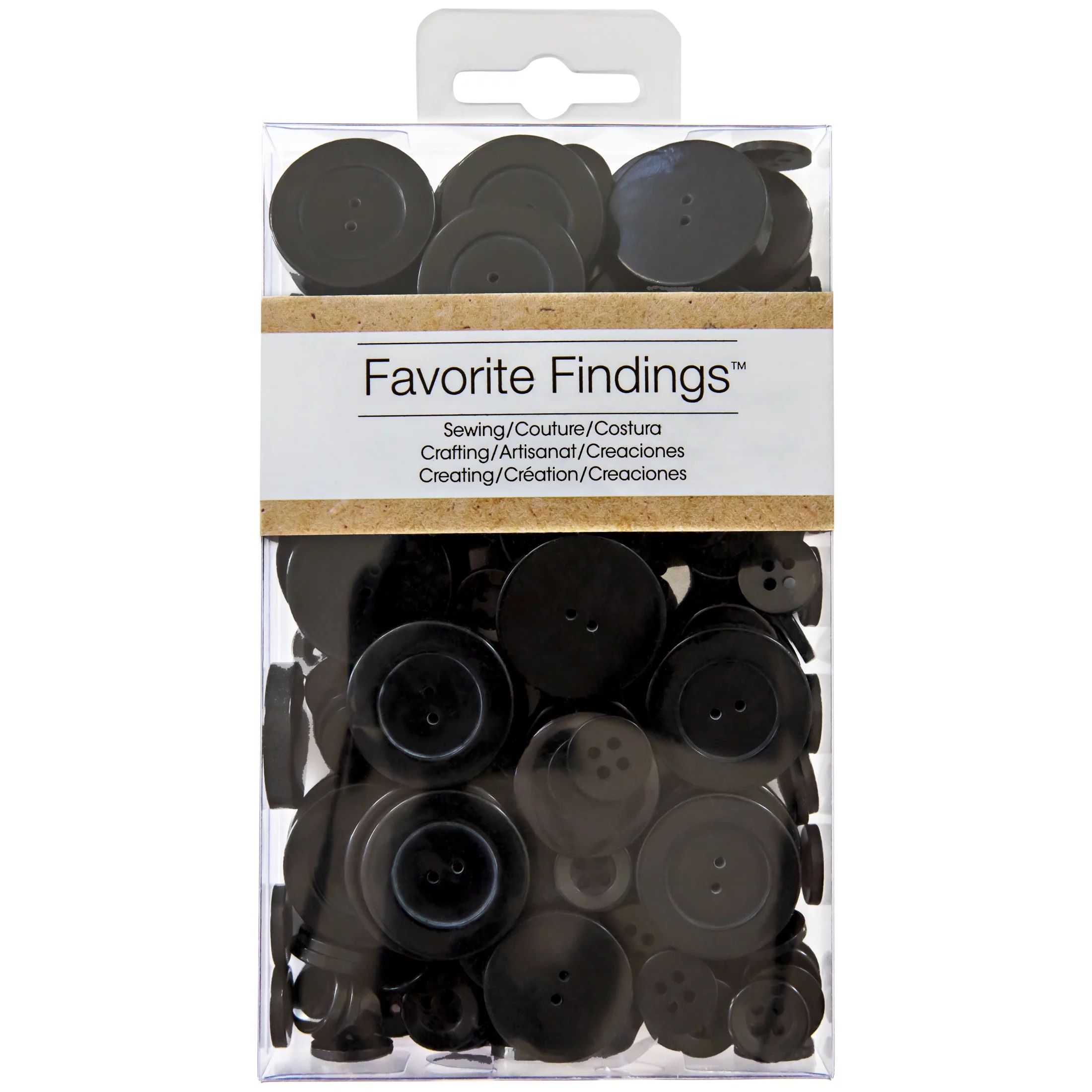 Favorite Findings Value Black Assorted Sew Thru & Shank Buttons, 4 Ounces | Walmart (US)