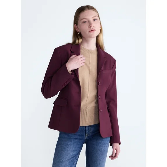Scoop Women's and Women's Plus Notched Hourglass Blazer, Sizes XS-XXL | Walmart (US)