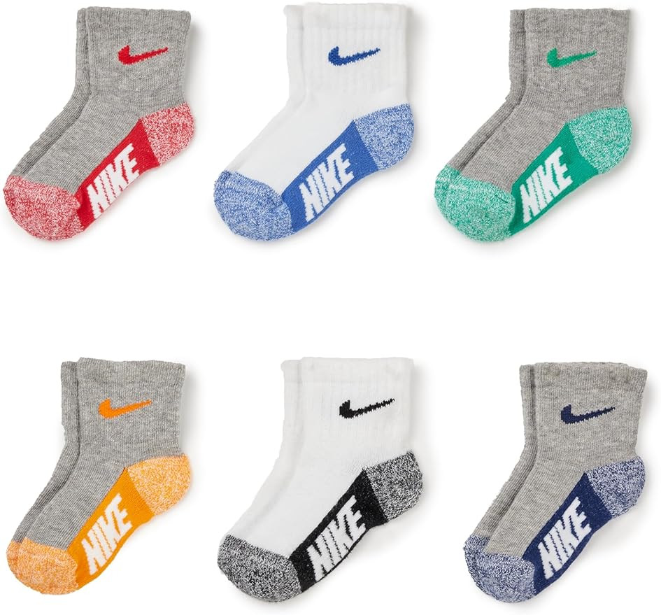 Nike Kids' 6-Pack Multi Logo Baby/Toddler Socks | Amazon (US)