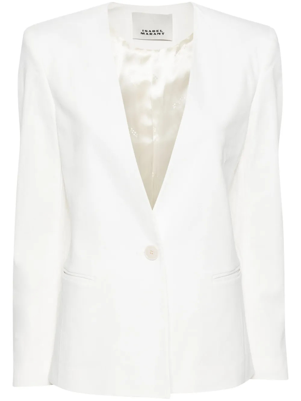 ISABEL MARANT Manzil single-breasted Blazer | White | FARFETCH MY | Farfetch Global