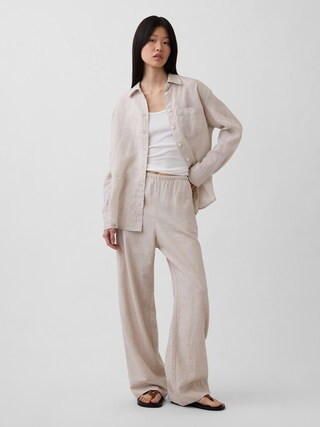 Linen-Blend Easy Wide-Leg Pants | Gap (US)
