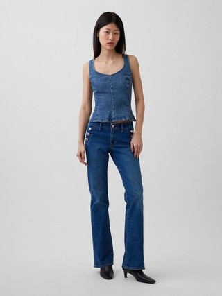 Denim Fitted Peplum Top | Gap (US)